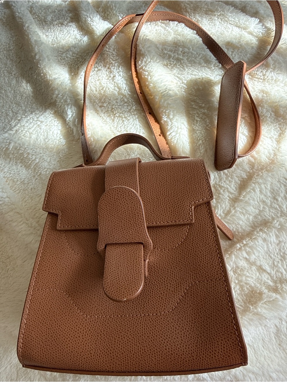 The Senreve Mini Alunna brown Chestnut Top Handle like new